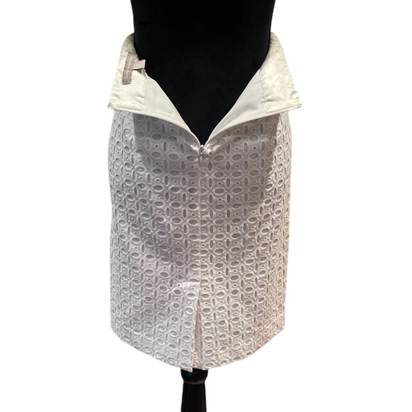 Banana Republic cotton white eyelet pencil fully lined pencil skirt size 8 - Picture 5 of 13